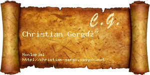 Christian Gergő névjegykártya